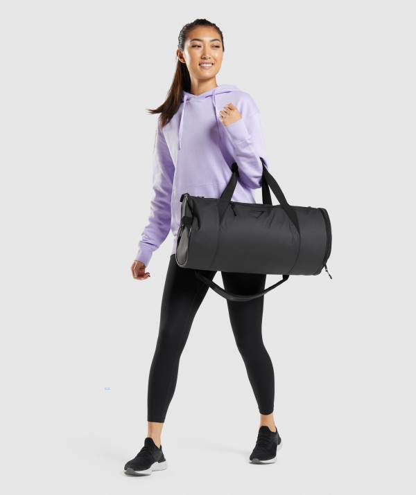 Panske Športové Tašky Gymshark Barrel Čierne | KR6493578